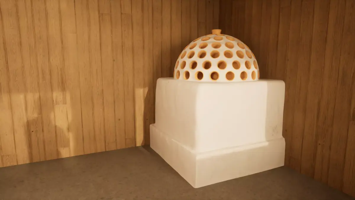 High medieval tiled stove Low-poly 3D model