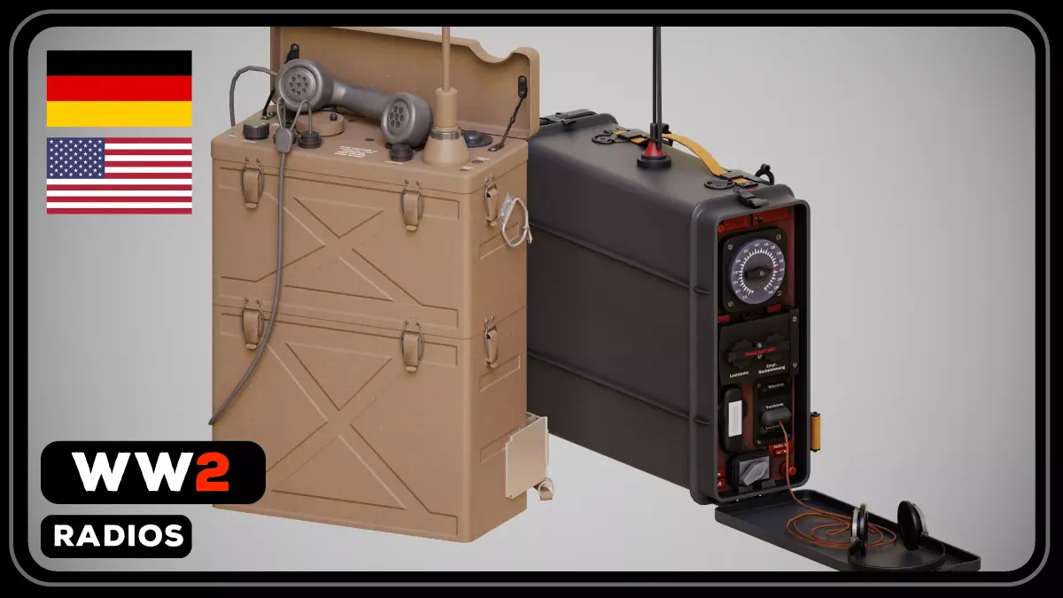WW2 Faction US AND GERMANY Radios SCR-300 Feldfunksprecher F 3D Model Collection