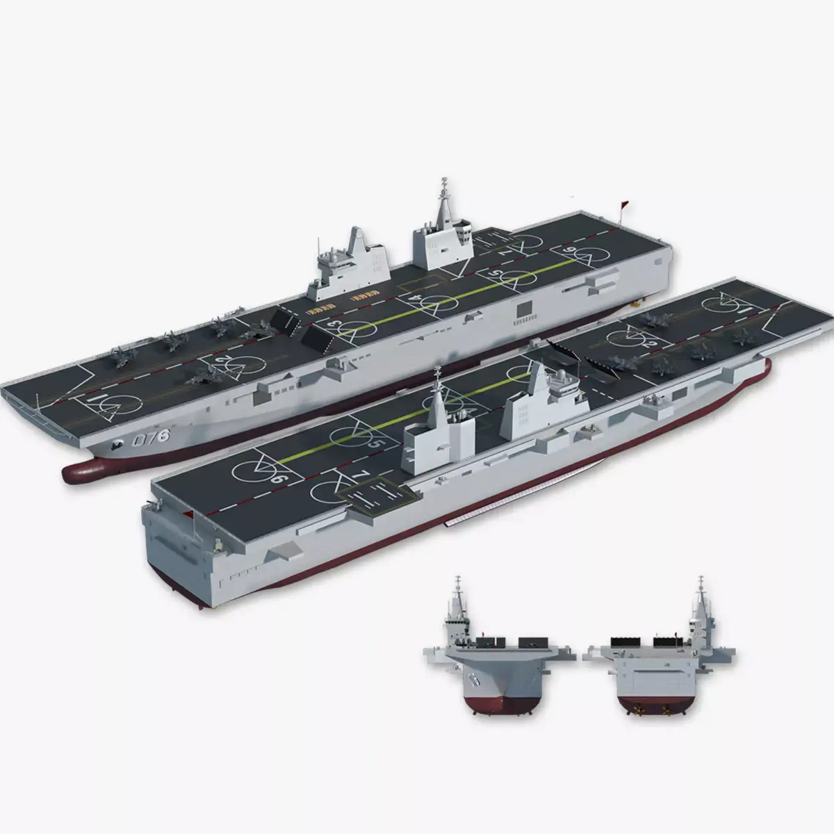 Chinese Navy076 amphibious assault ship J35 3D model
