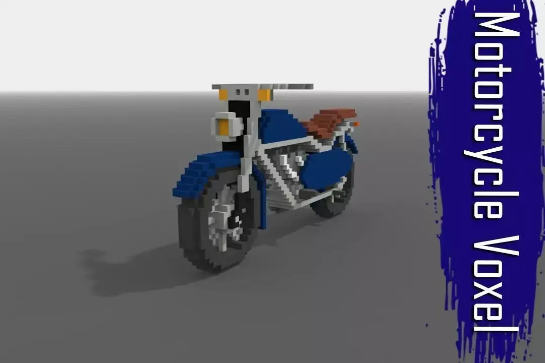 Motorcycle Voxel Low-poly 3D model