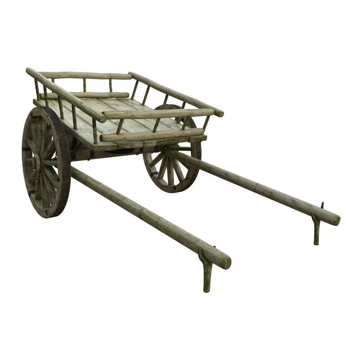 wooden cart  3D model purchase