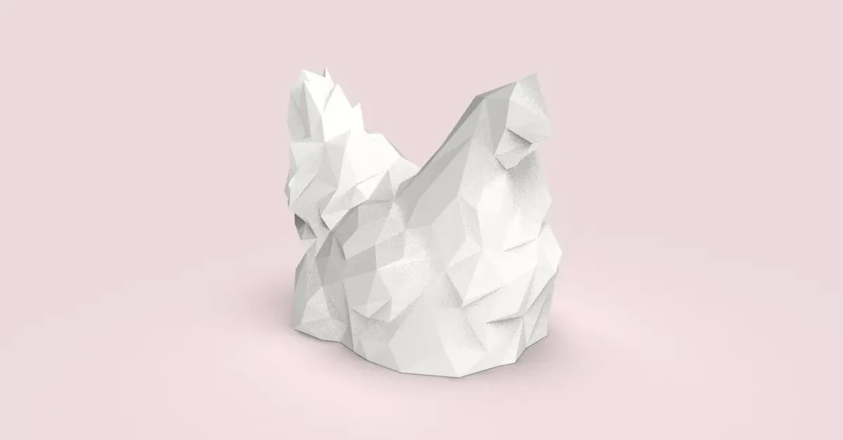 Low Poly seated chicken 3D model