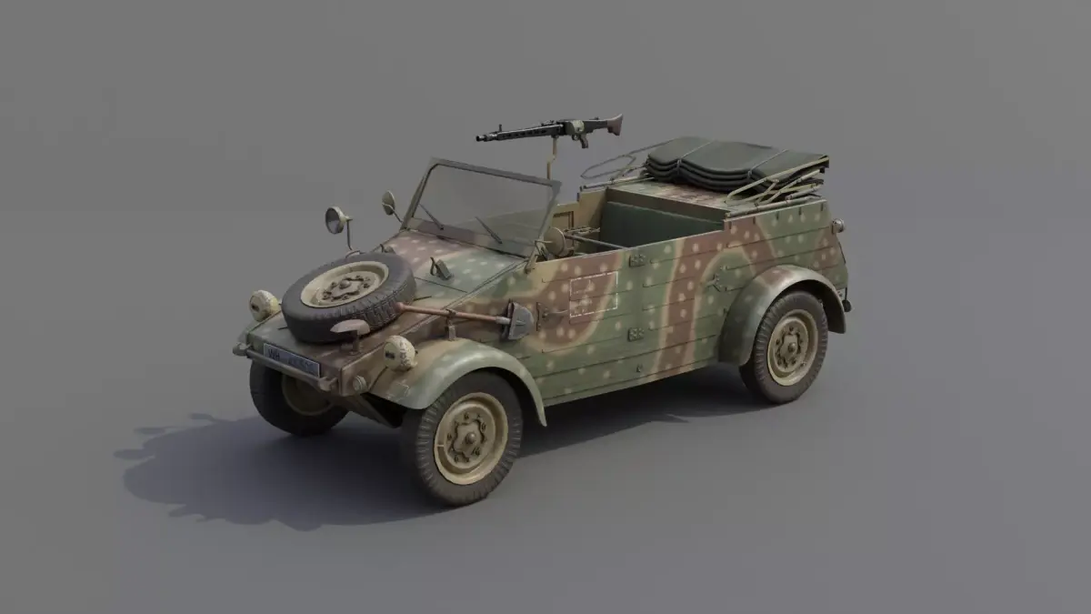 VW type 82 Kubelwagen Low-poly 3D model