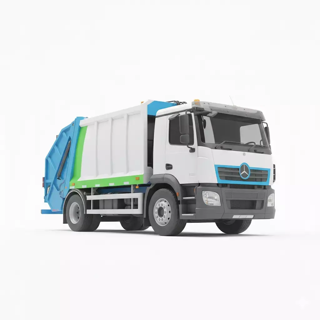 Modern Refuse Collector Garbage Truck Low-poly 3D model