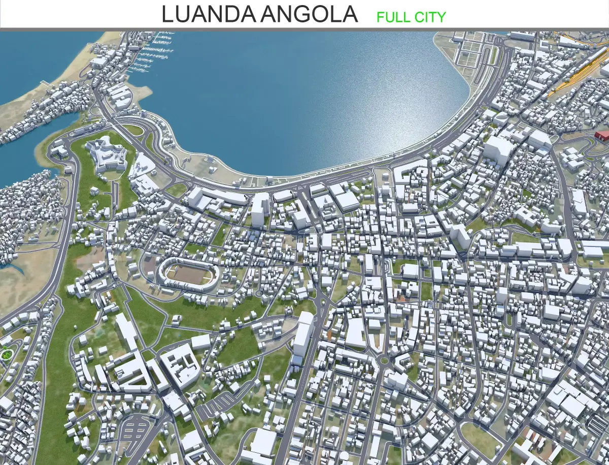 Luanda Angola 45km AI Low-poly 3D model