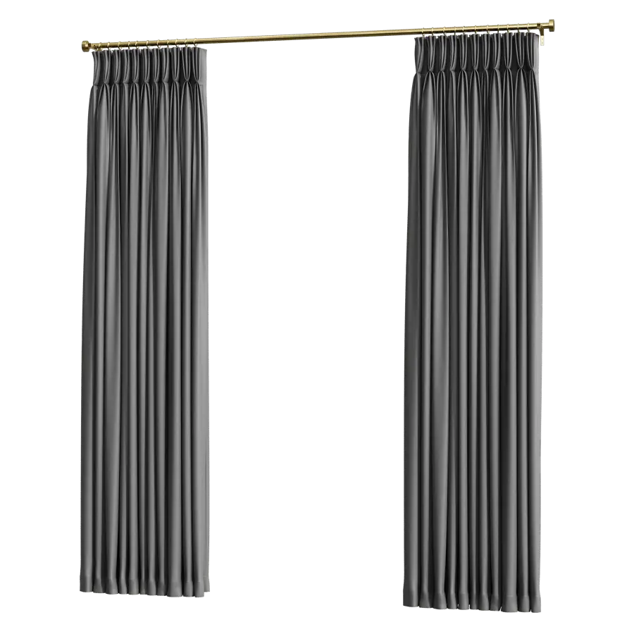  Pinch Pleat Open Curtains Model, Gray 