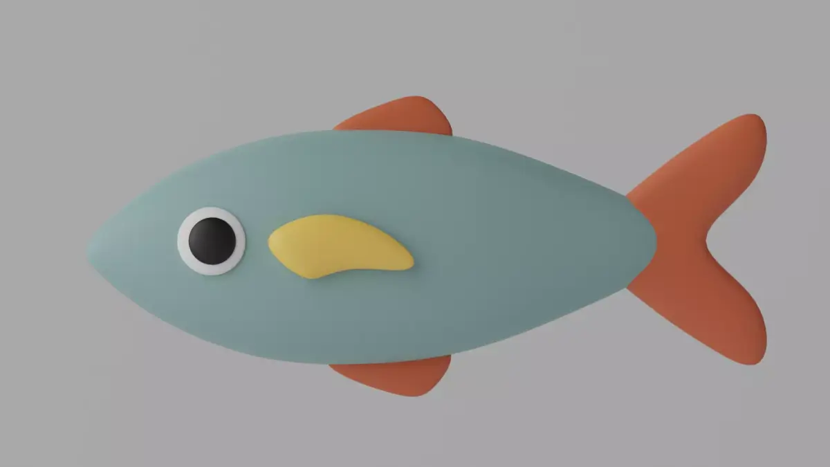 Cartoon Cute Fish 1 3D model