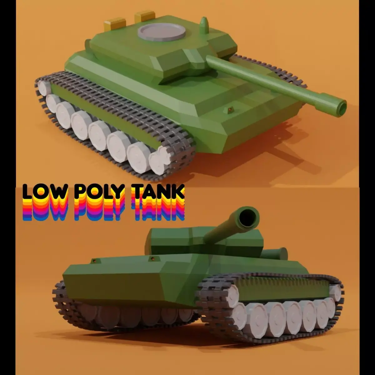 low poly tank Low-poly 3D model
