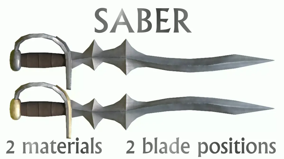 Saber Realistic Low-poly 3D model