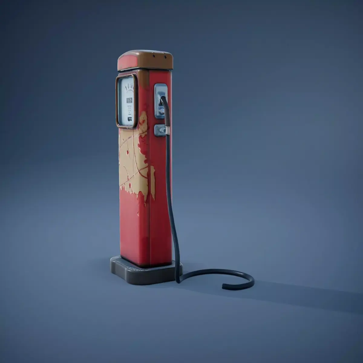 Vintage Red Gas Pump model pack Low-poly 3D model
