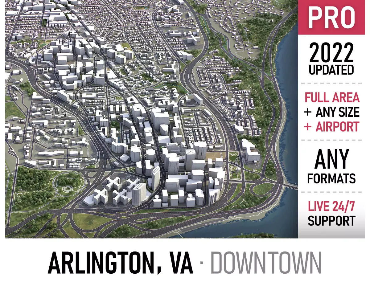 Arlington Low-poly 3D model