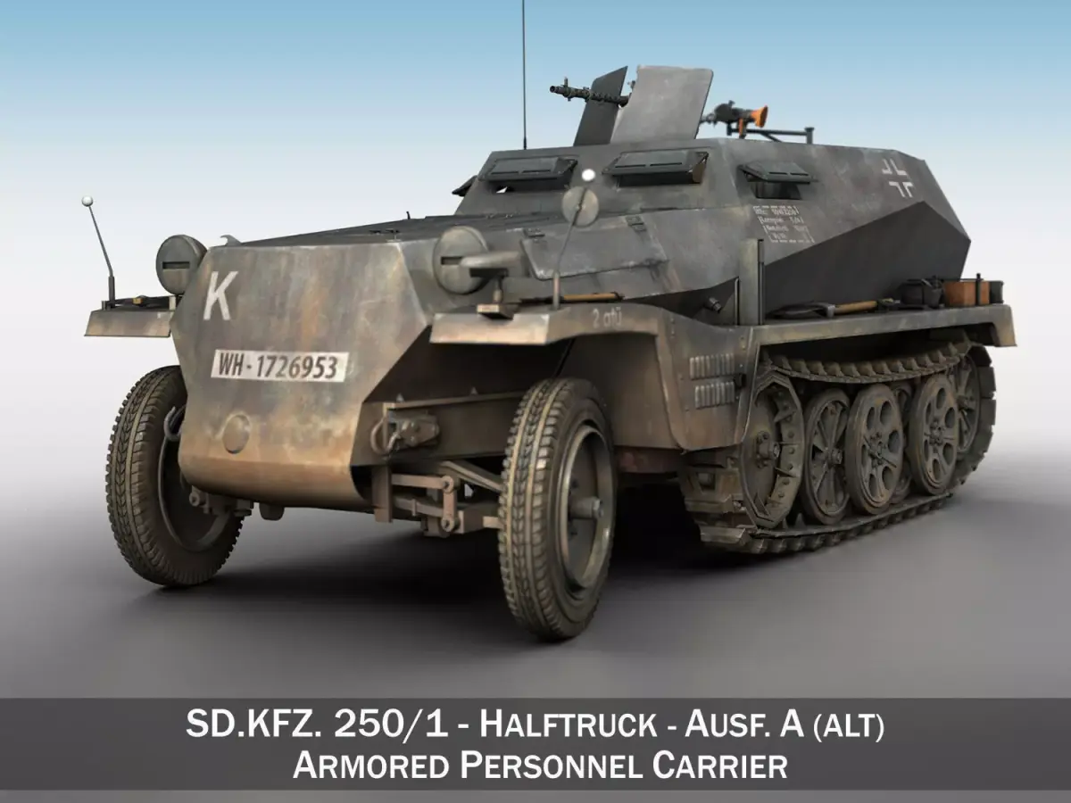 SD KFZ 250 - Half-track troop carrier 3D model