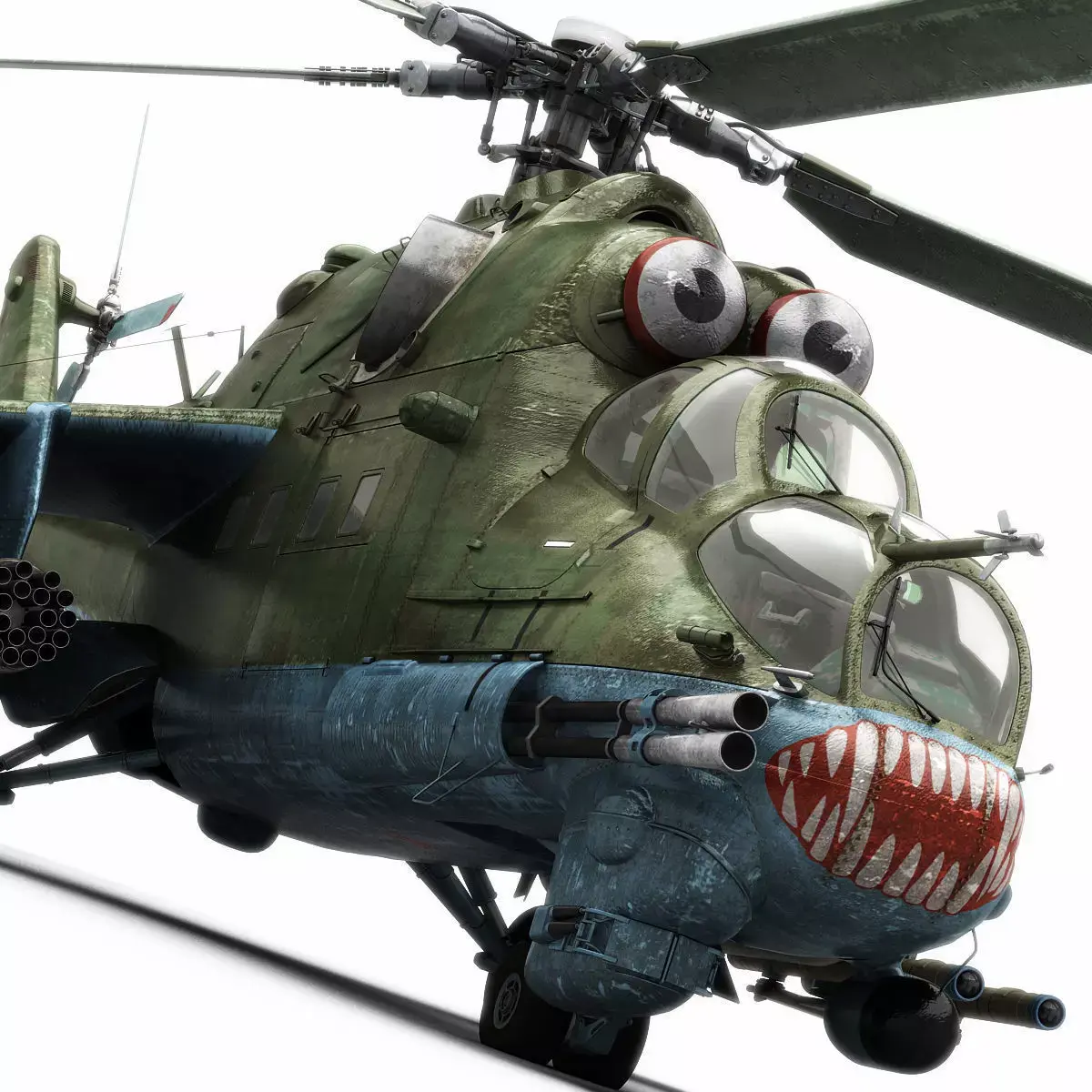 Mil Mi-24P Hind F Low-poly 3D model