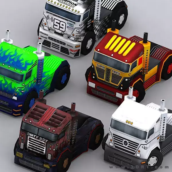 3DRT - Road Rush Heavy Trucks  Low-poly 3D model