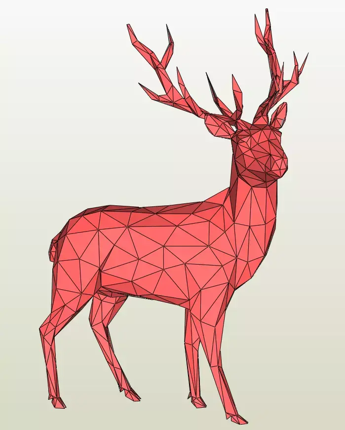 Ciervo polygonal deer Low-poly 3D model