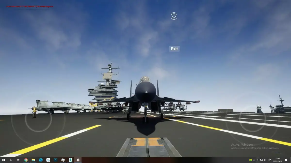 Aircraft Carrier with Fighters Pilot Props Low-poly 3D model