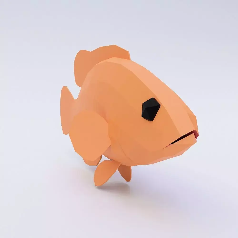 Brown striped fish 3d model  Low-poly 3D model