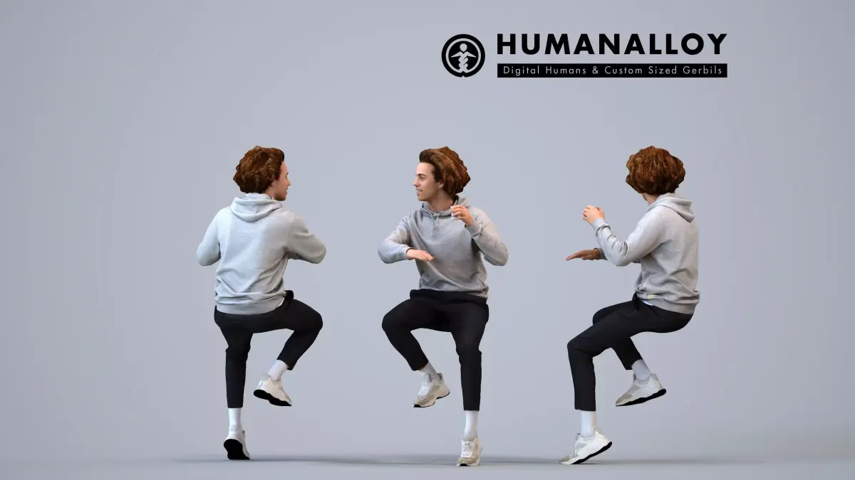 00212Quint0011 - Adult Caucasian man exercising at home in 3D model