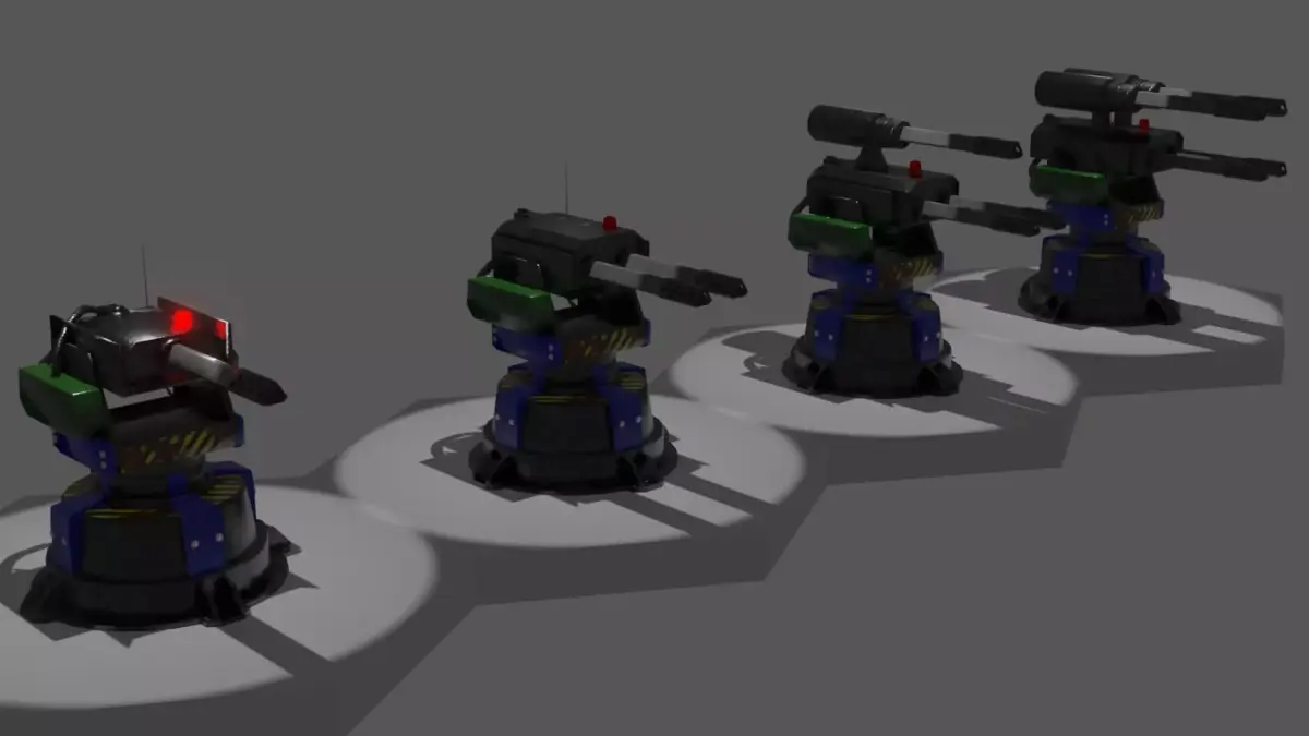 High Quality Detailed Battle Turret 3D model
