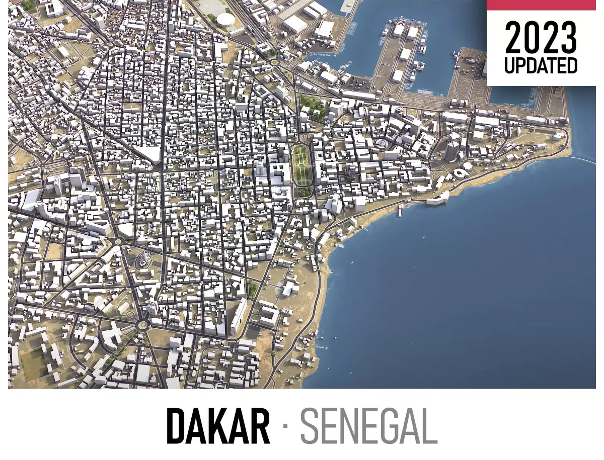 Dakar - 3D City Model Low-poly 3D model
