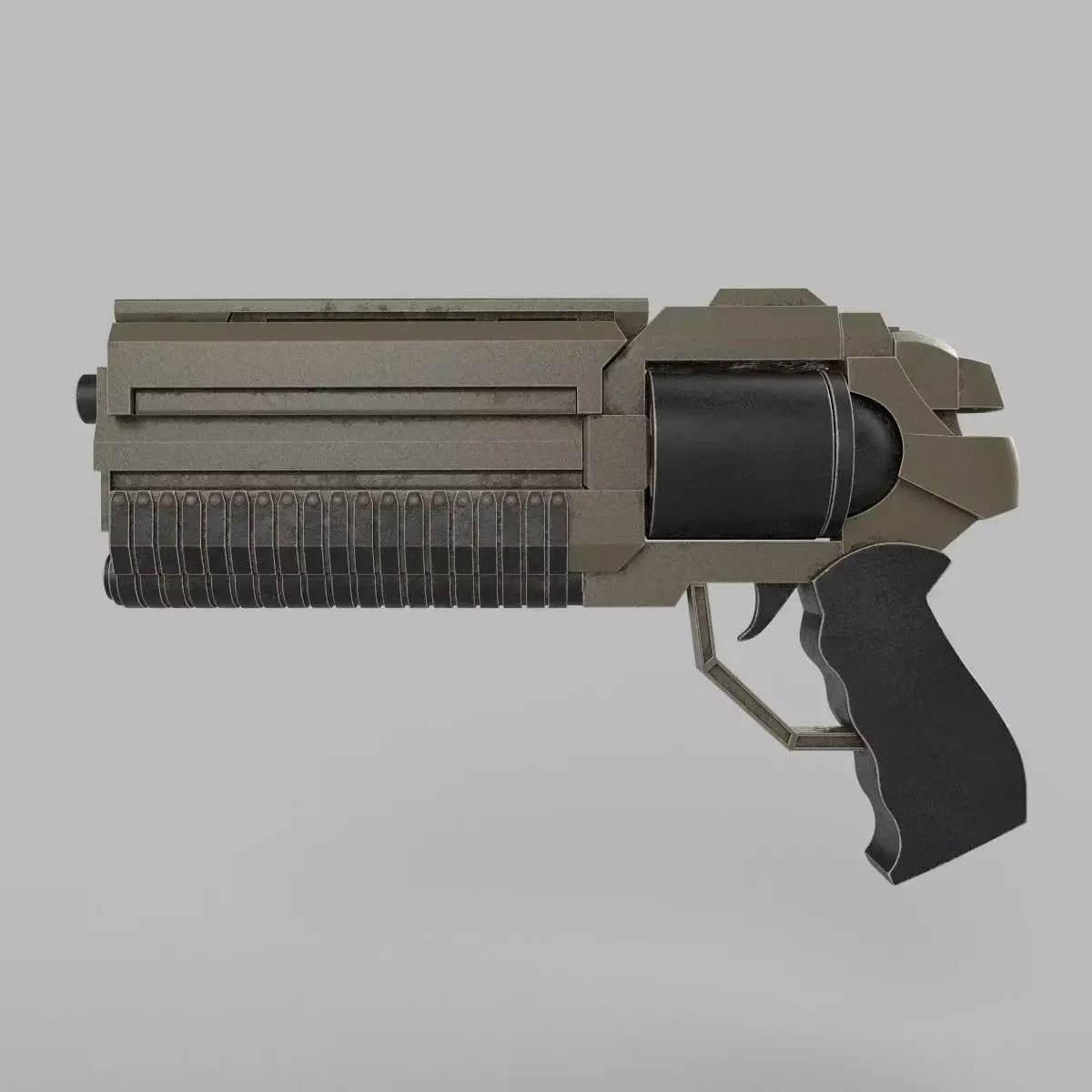revolver gun Low-poly 3D model get