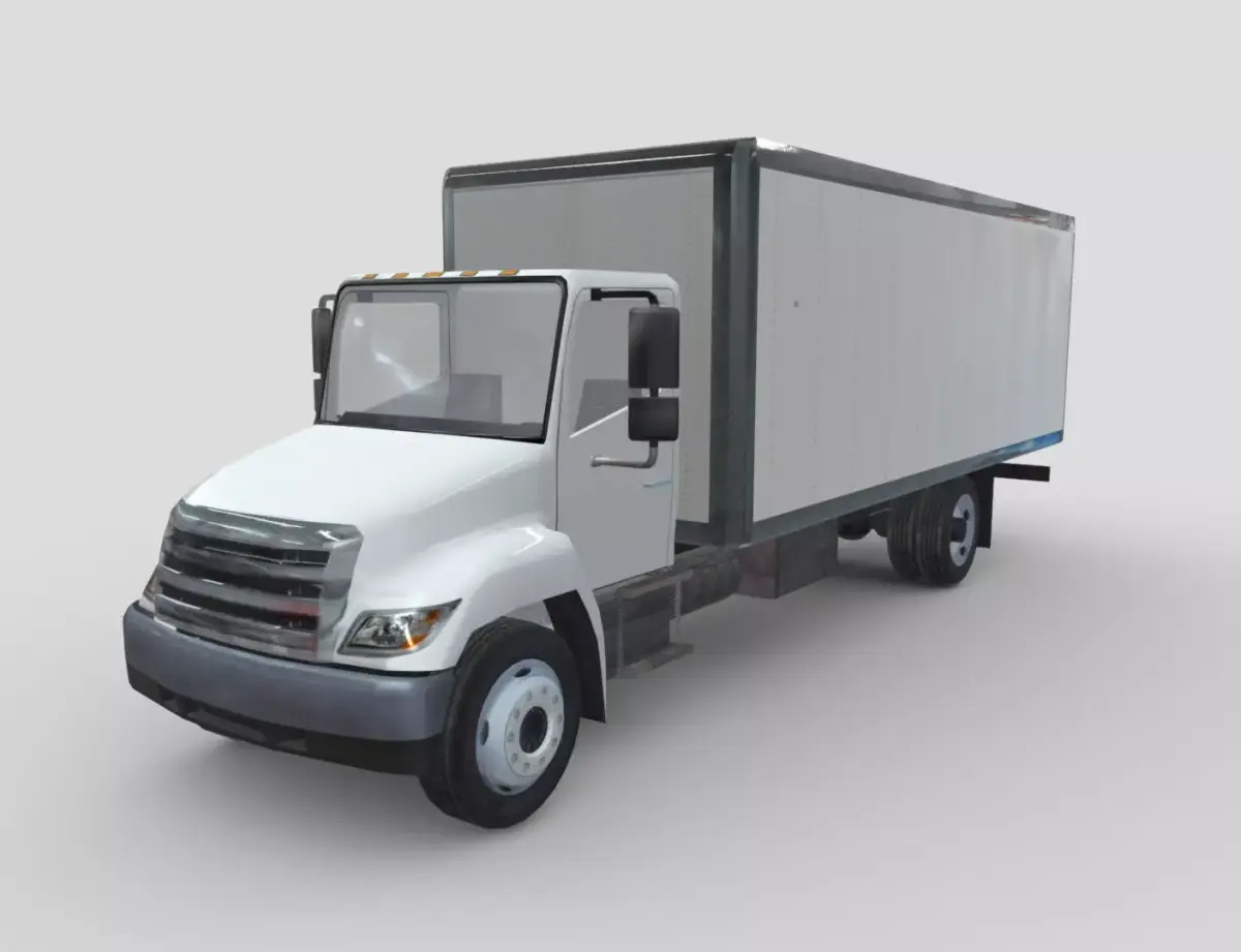 Hino 338 low poly box truck no logos used Low-poly 3D model