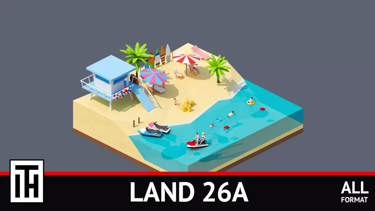 land 26A Low-poly 3D model