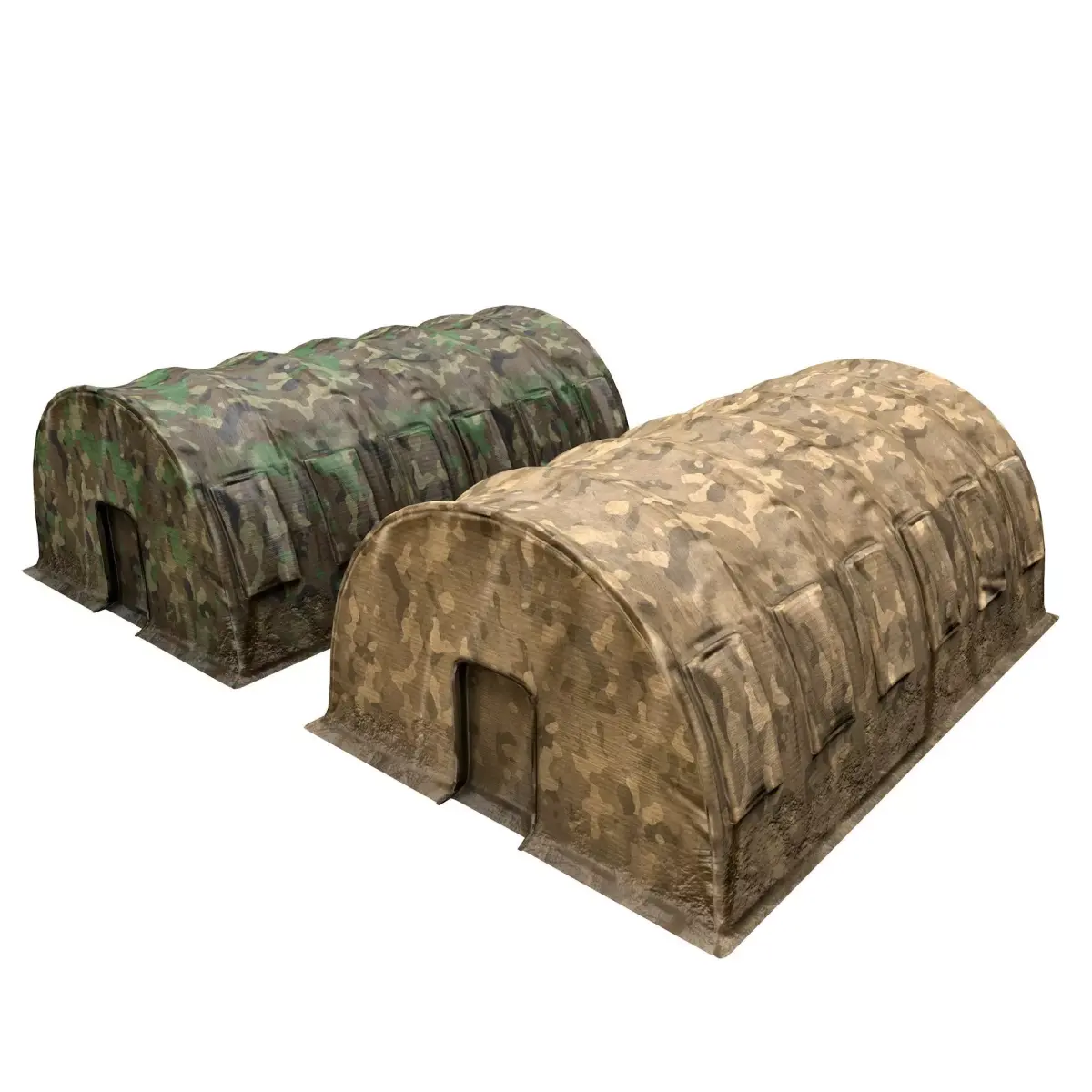 Large Military Tent Desert Camouflage Game Ready Low-poly 3D model