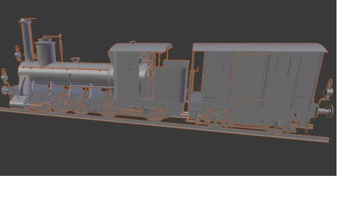 Model train steam locomotive for printing 3D print model