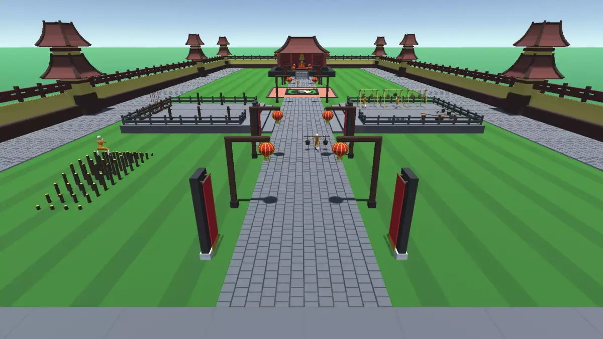 9t5 Low Poly Shaolin Monk Temple Low-poly 3D model
