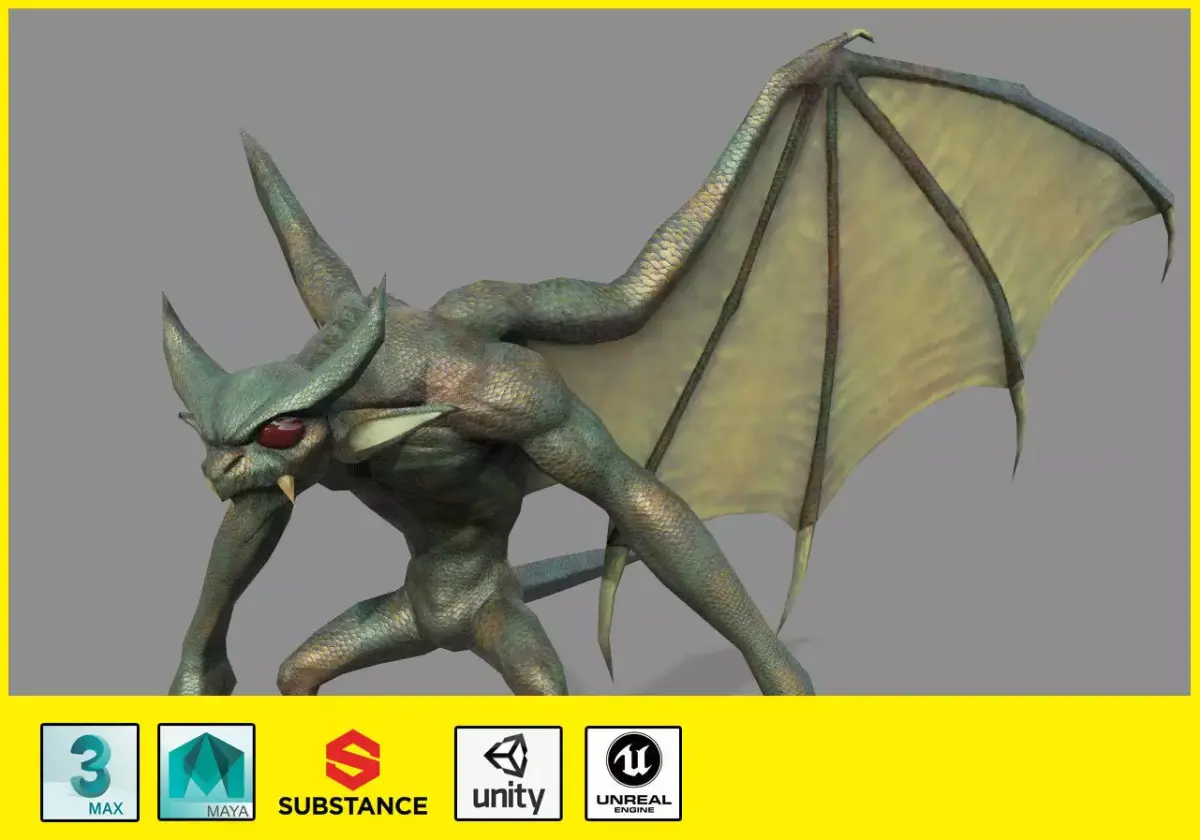 Monster Bat Low-poly 3D model