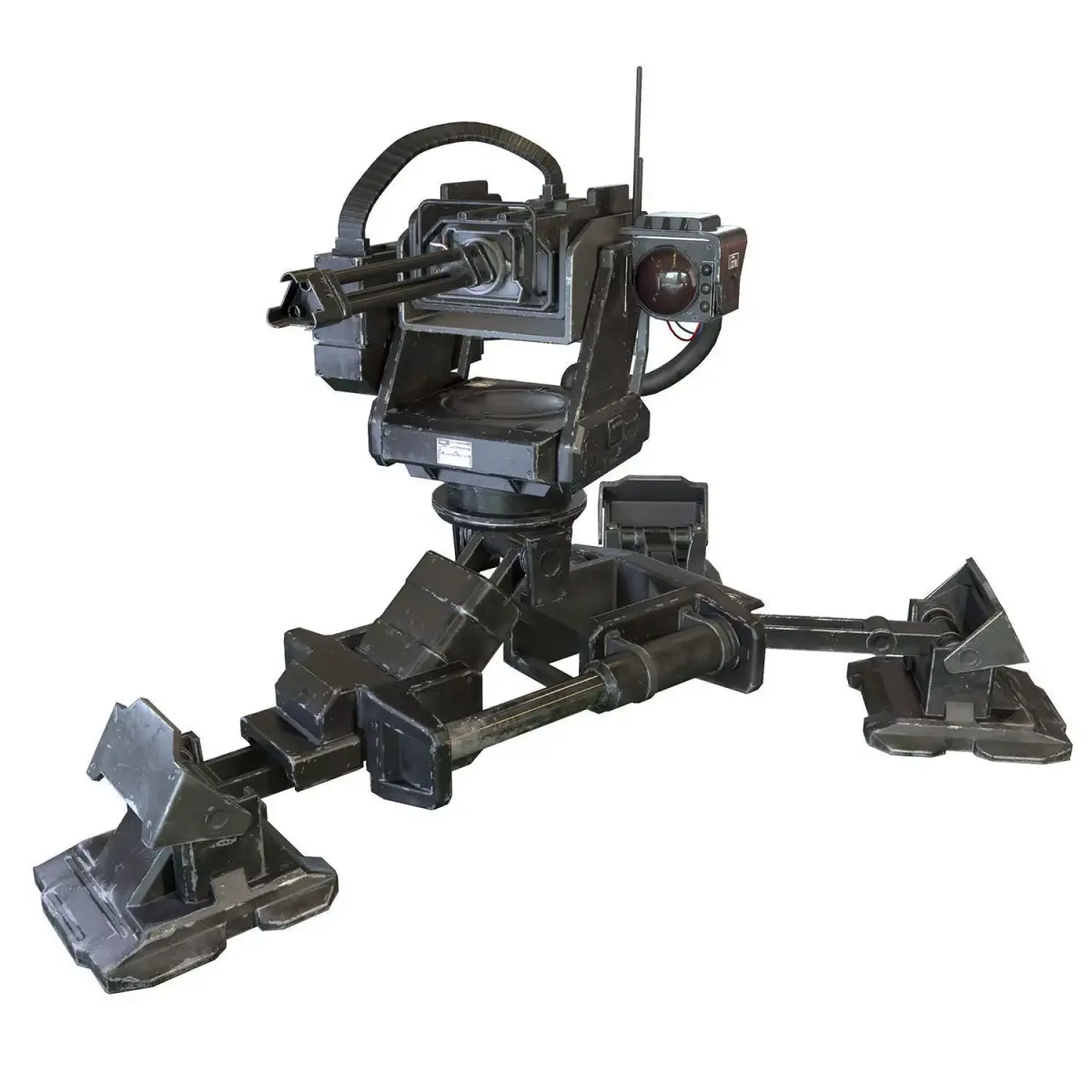 Turret Sentry Game Ready PBR Textures Low-poly 3D model