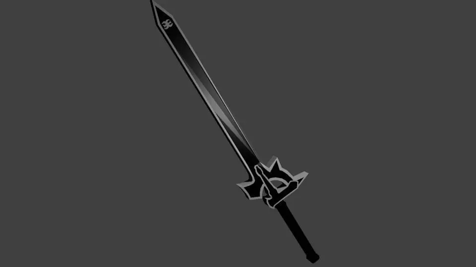 Kiritos Black Sword Sword Art Online Free low-poly 3D model