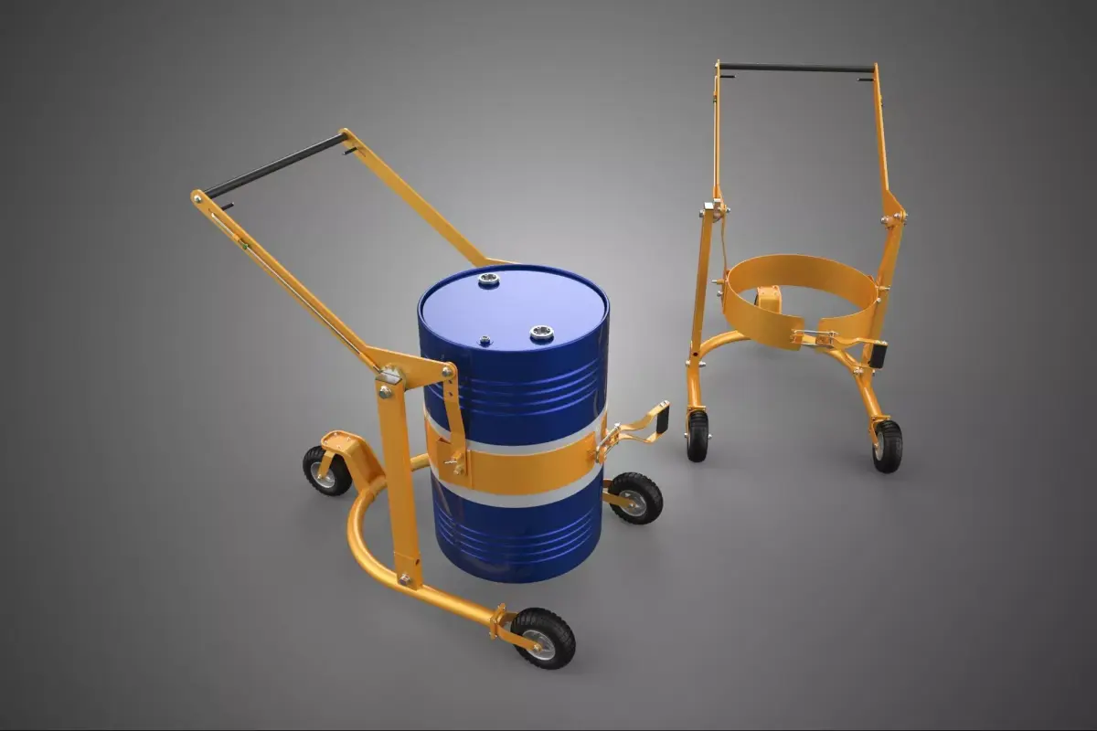 FUEL DRUM BARREL TROLLEY CART BARROW HAND TRUCK LIFTING HOLDER 3 3D model