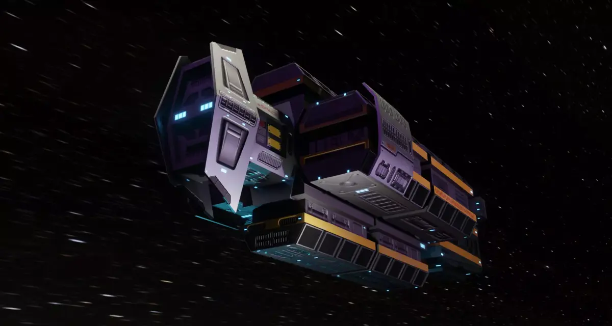 Assassin spaceship Low-poly 3D model