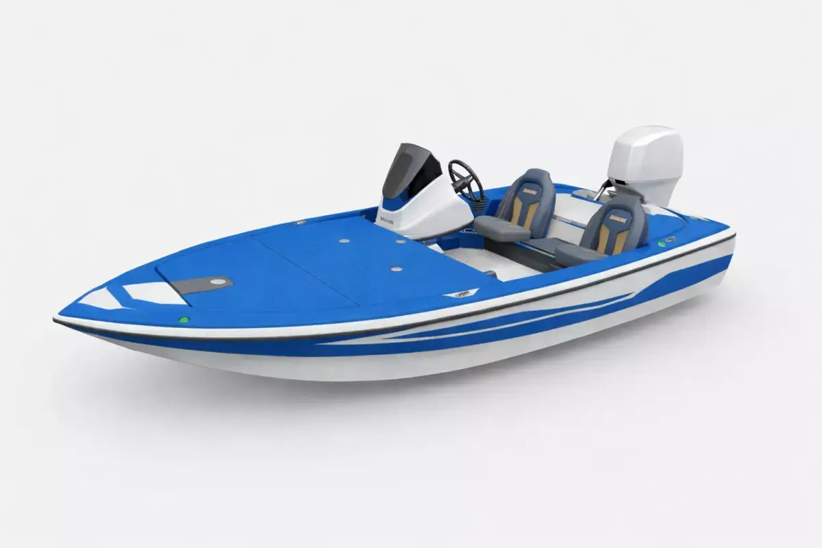 Generic Bass Boat Low Poly Fishing Boat Watercraft Low-poly 3D model