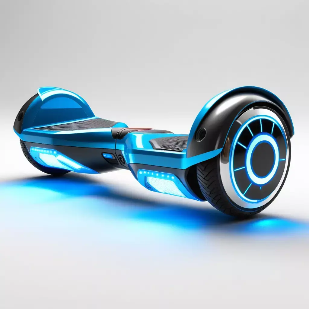 Futuristic Hoverboard with Blue Thrusters 3D model