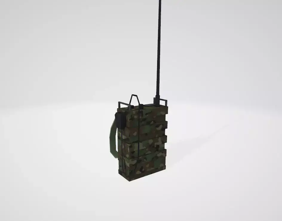 Military Radio Backpack Low-poly 3D model