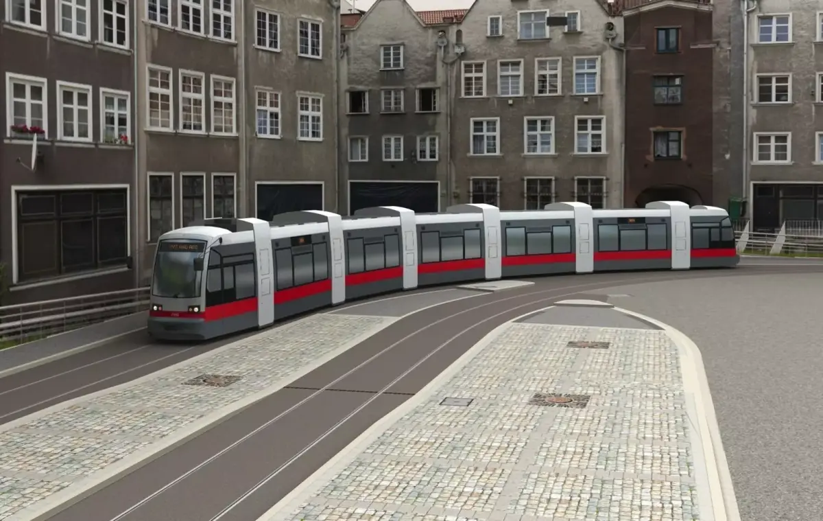 Tram Low Poly metro train Low-poly 3D model