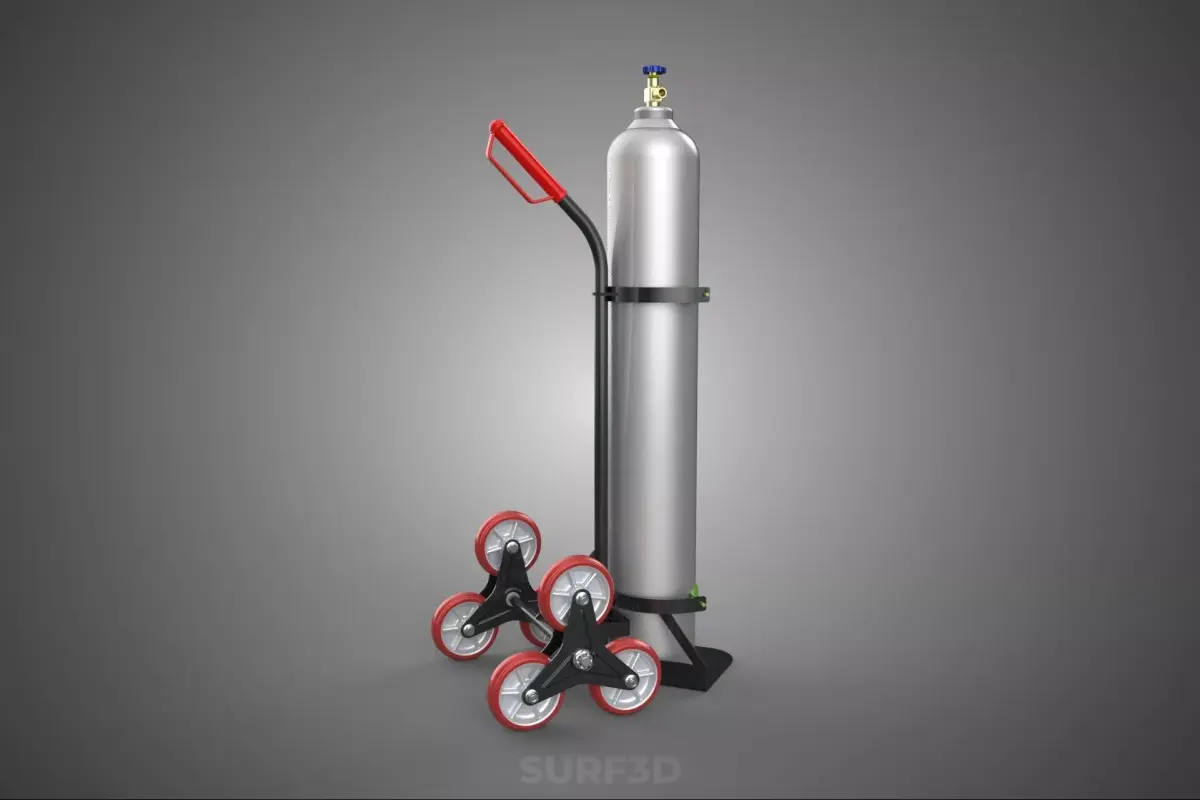 STAIR CLIMBER GAS CYLINDER HAND TRUCK CART TROLLEY SINGLE HANDLE 3D model