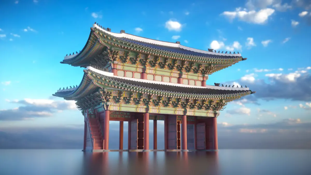 Korea Gyeongbokgung Geunjeongmun Gate - Joseon Palace 3D model