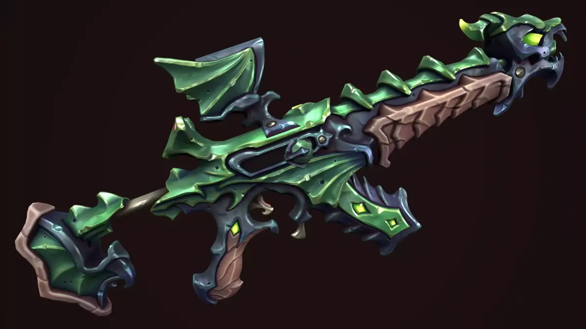 Temple assault rifle Low-poly 3D model