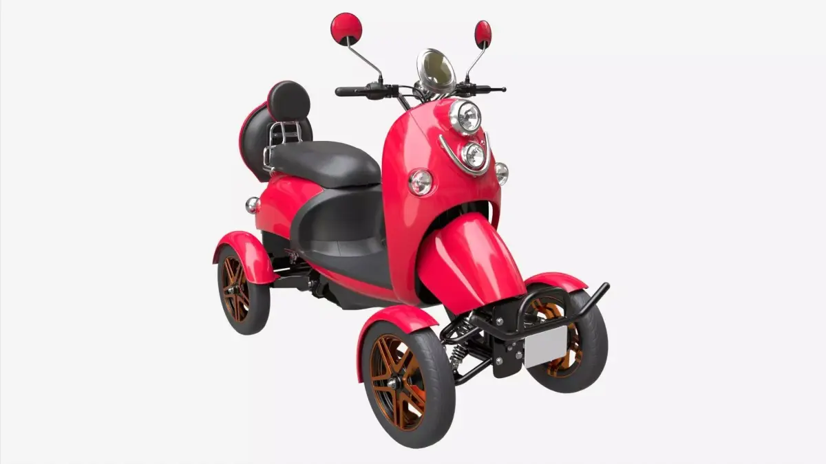 Electric Mobility Scooter 4 Wheeled 3D model