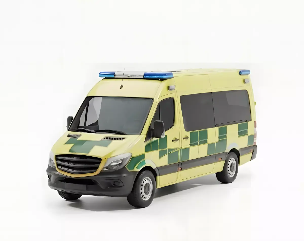 Modern European Ambulance Van 3D Model Low-poly 3D model