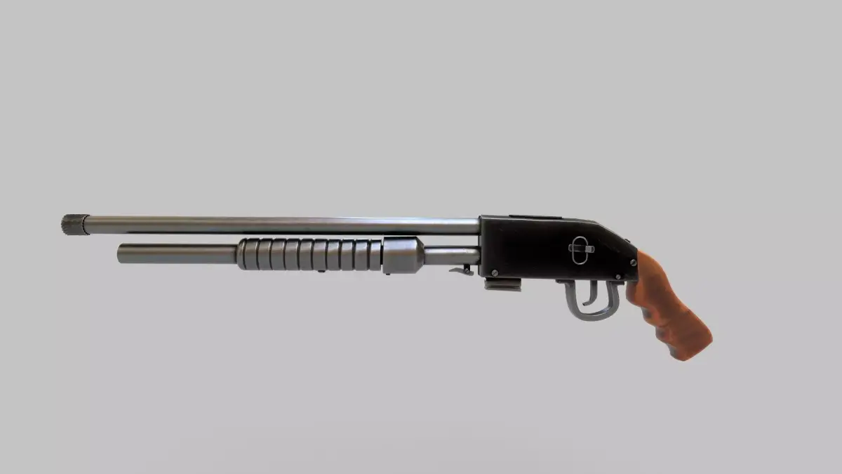 stylish cartoon shot gun 3D model