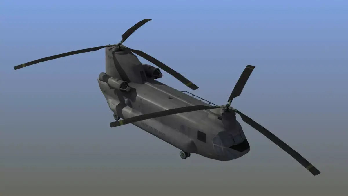 CH47 Chinook Helicopter LD1 Low-poly 3D model