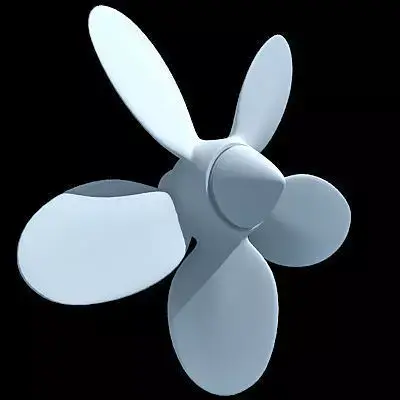 White 5 Side Propeller 3D model