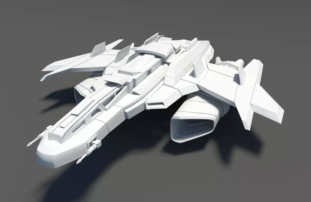 Spaceship Spacecraft Jet Low-poly 3D model