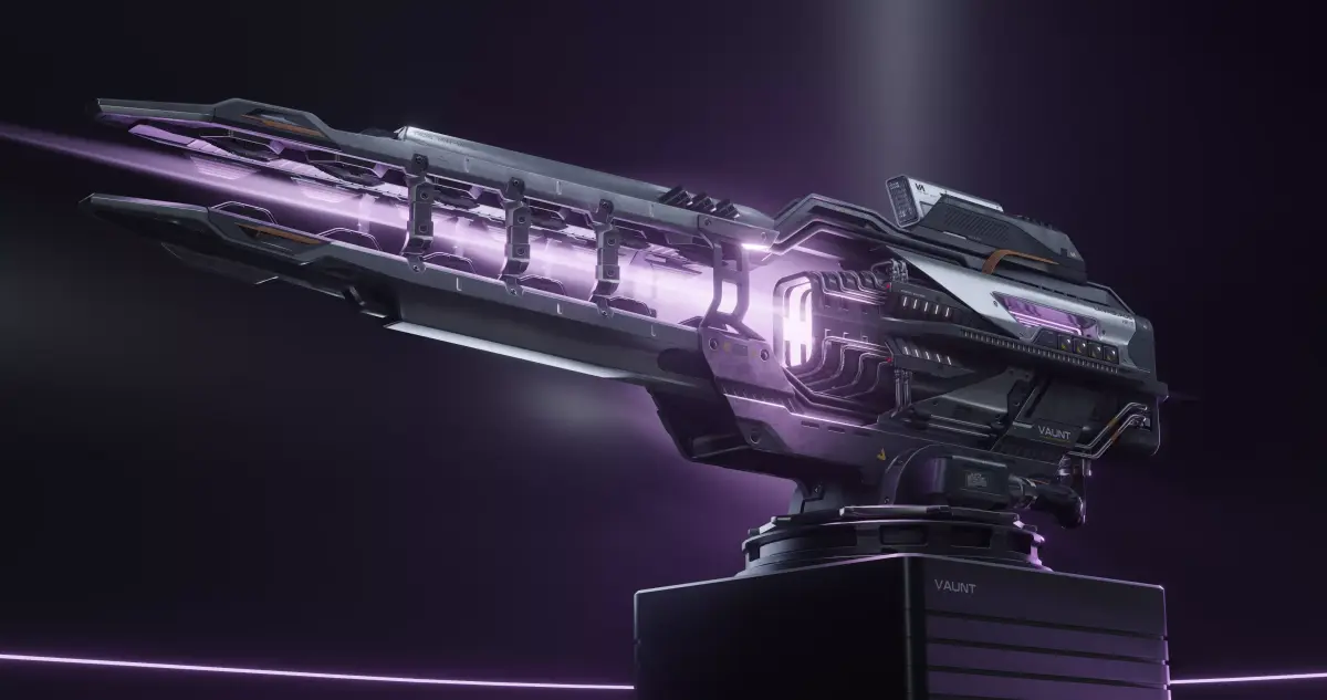 SCI-FI Futuristic Industrial Gimbal Mounted Laser Rail Weapon 3D model