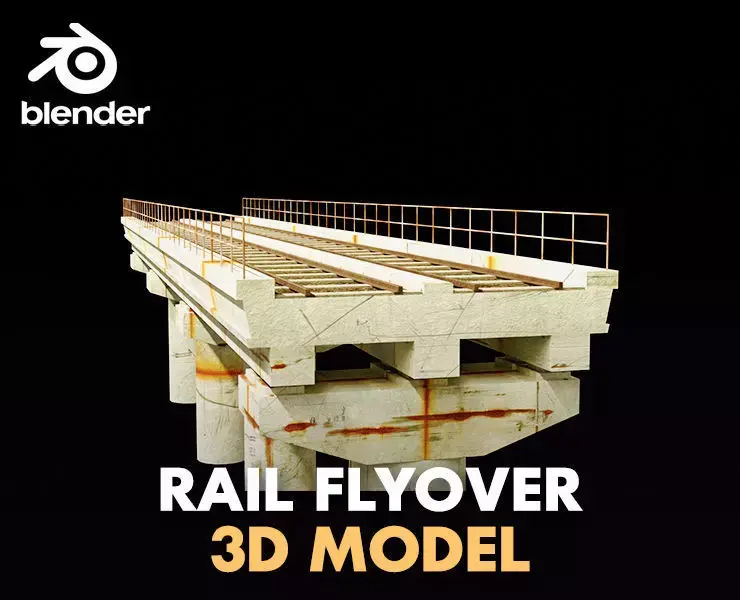 rail flyover Low-poly 3D model